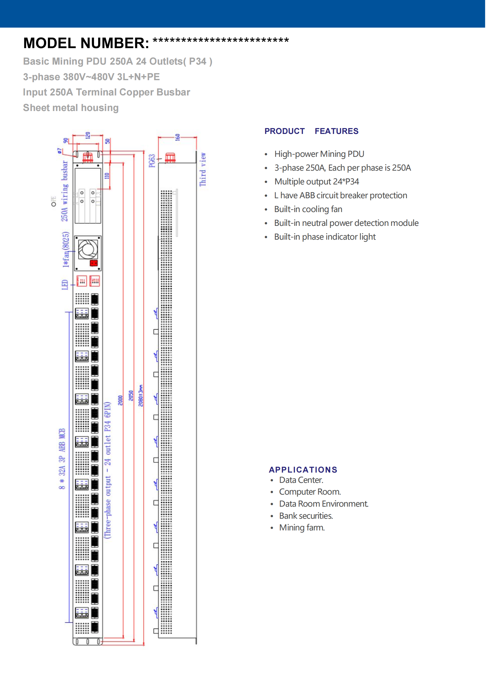 High-power Mining PDU