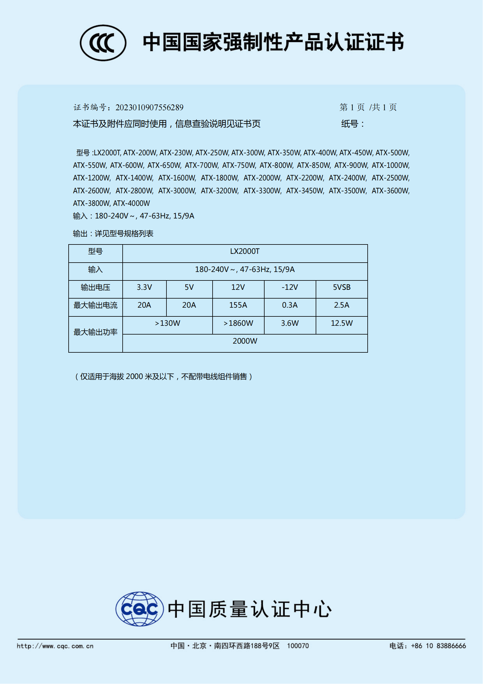 [Part] Replacement Power Supply for Goldshell BOX Series (1800W-2000W)
