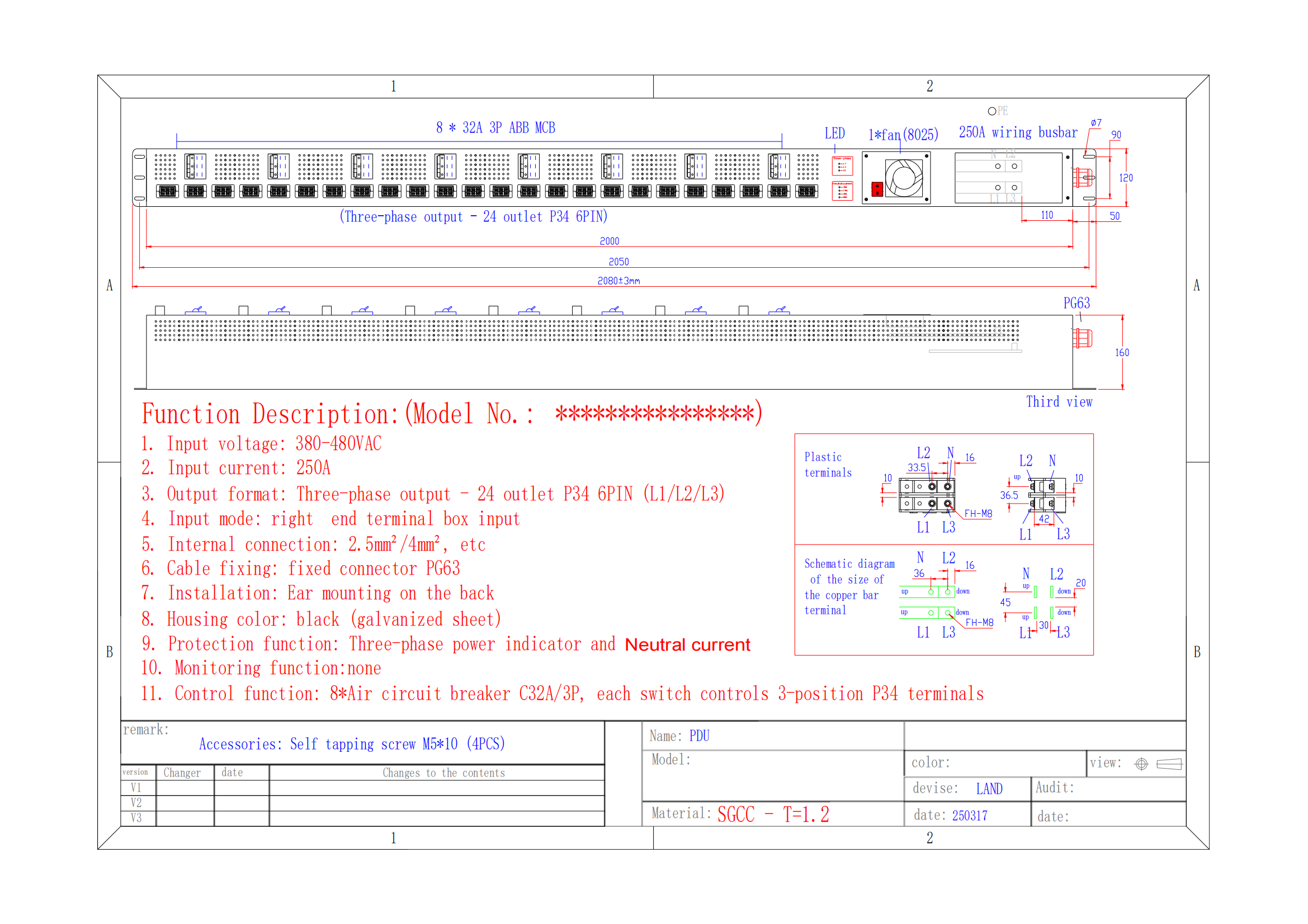 High-power Mining PDU