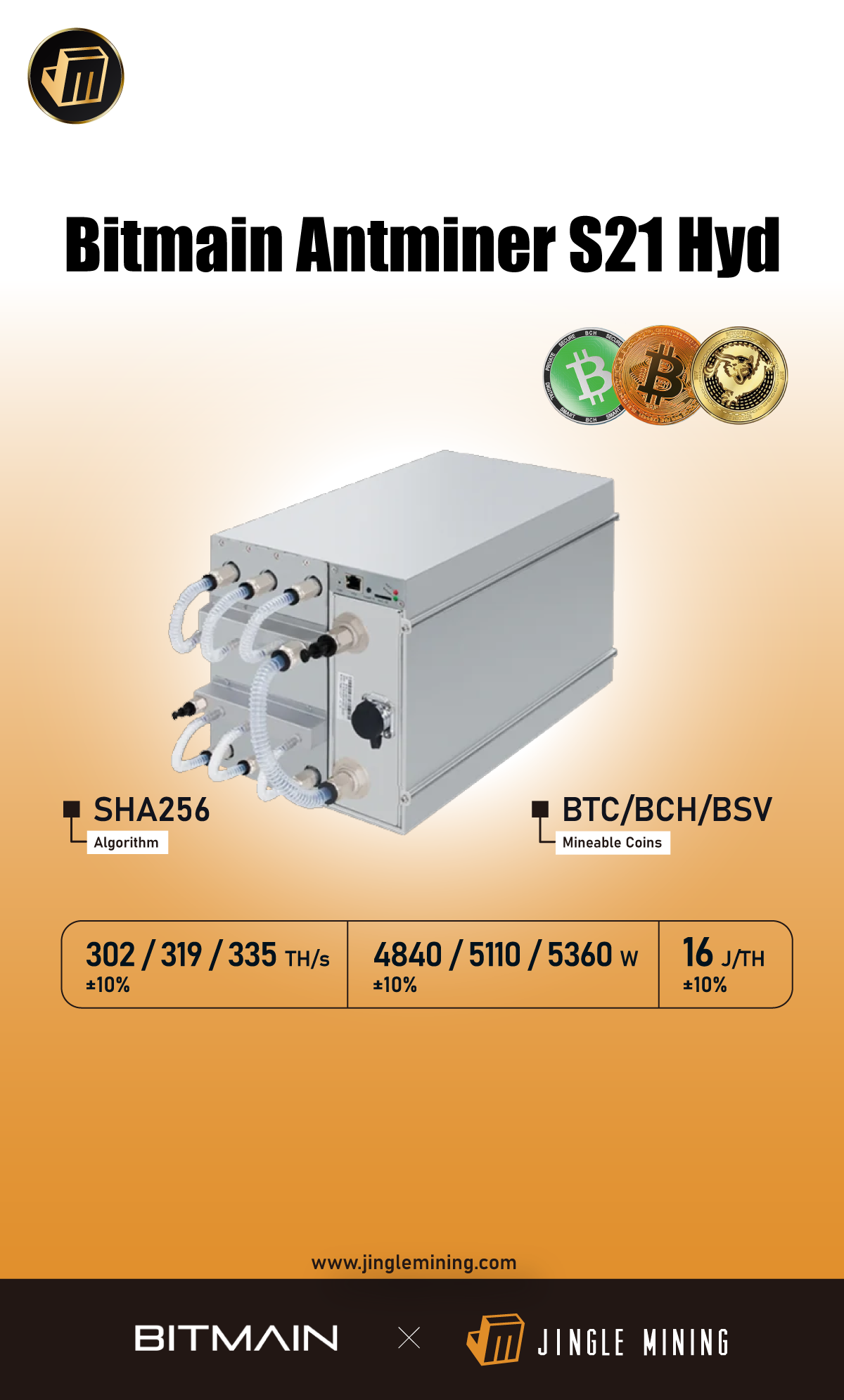 Bitmain Antminer S21 Hyd 358T