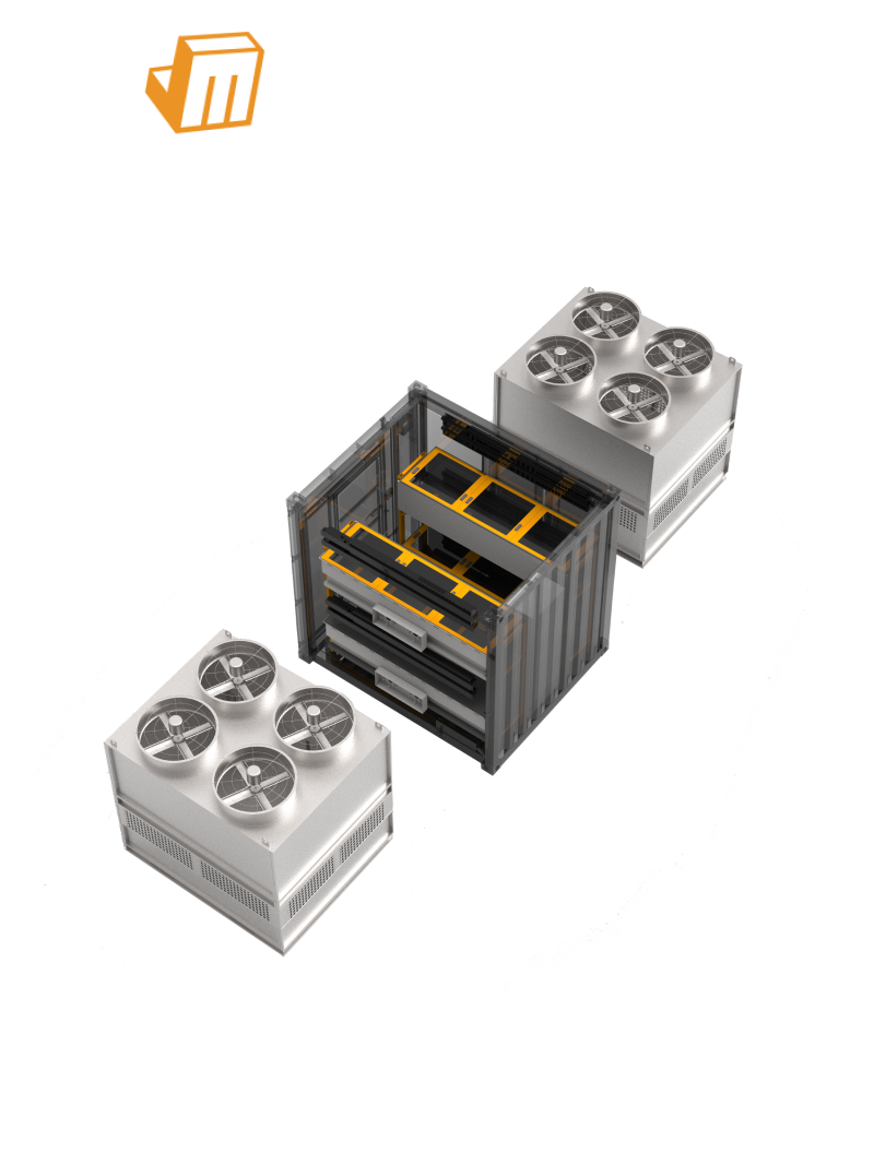 Immersion Cooling Container BC10 MEGA Support Up to 96 AntMiner S19/M50 Support Customization