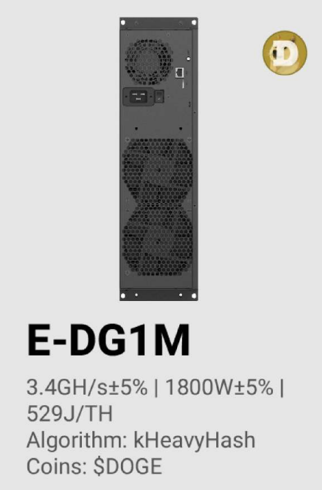 Goldshell E-DG1M 3400M 1800W LTC Doge Bells Miner